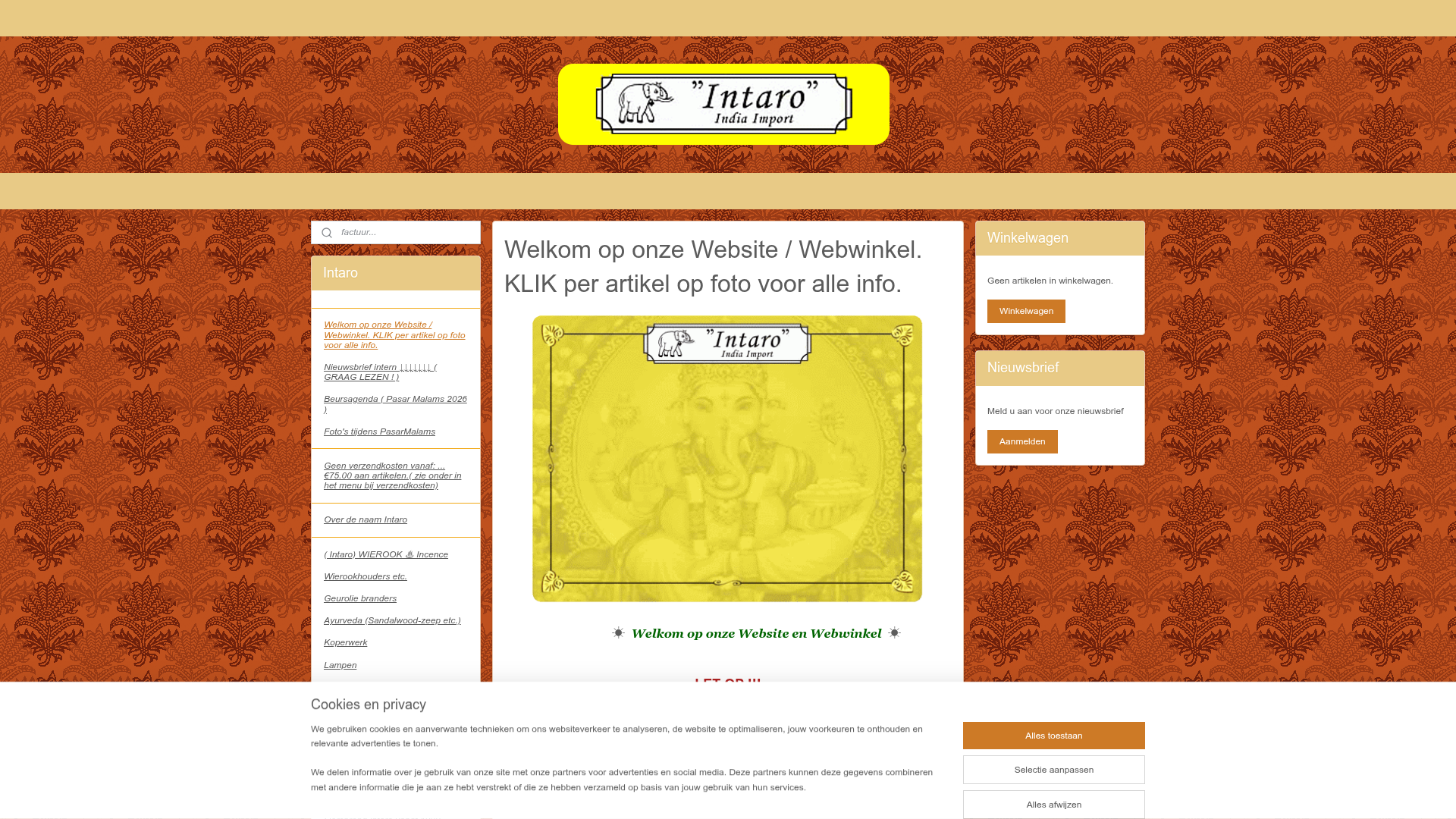 Screenshot van intaro-india-import.nl