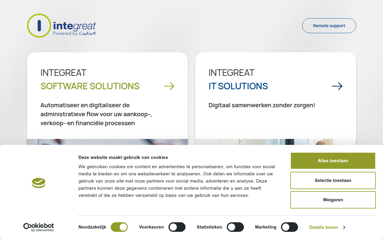 Screenshot van integreat.be