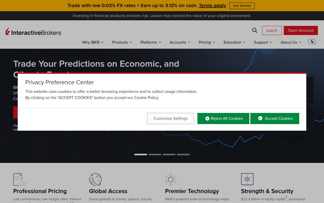 Screenshot van interactivebrokers.ie