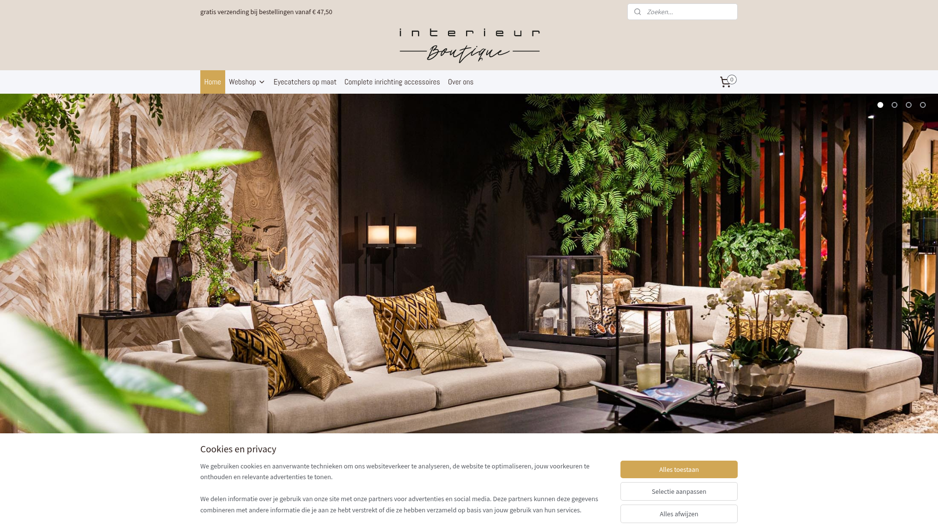 Screenshot van interieurboutique.nl