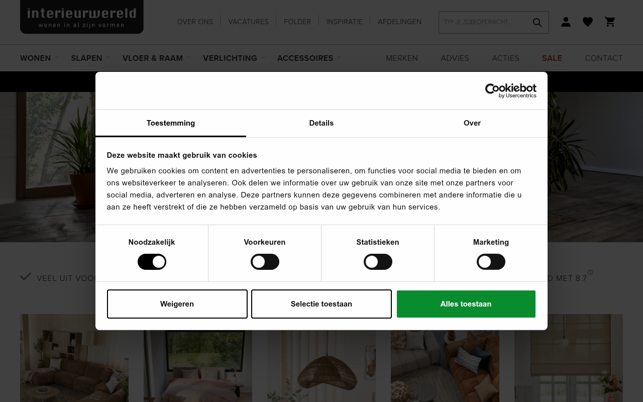 Screenshot van interieurwereld.nl