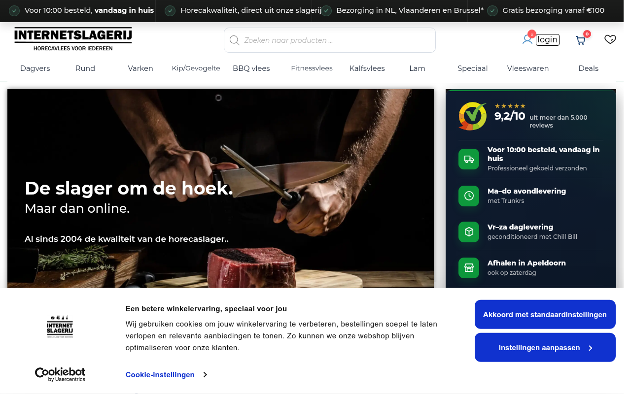 Screenshot van internetslagerij.nl