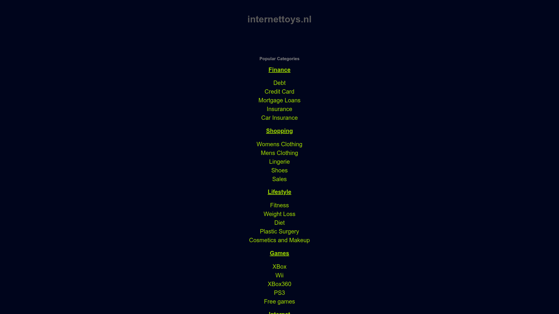 Screenshot van internettoys.nl