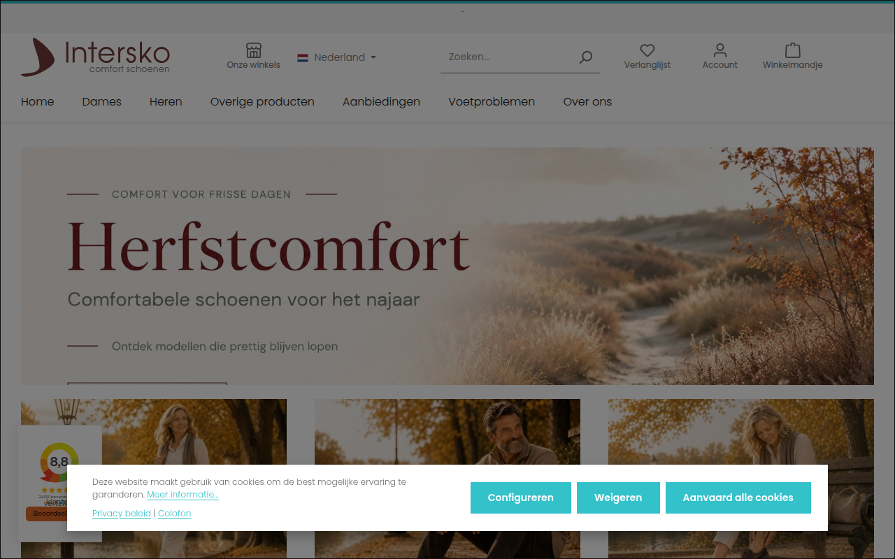 Screenshot van intersko.nl