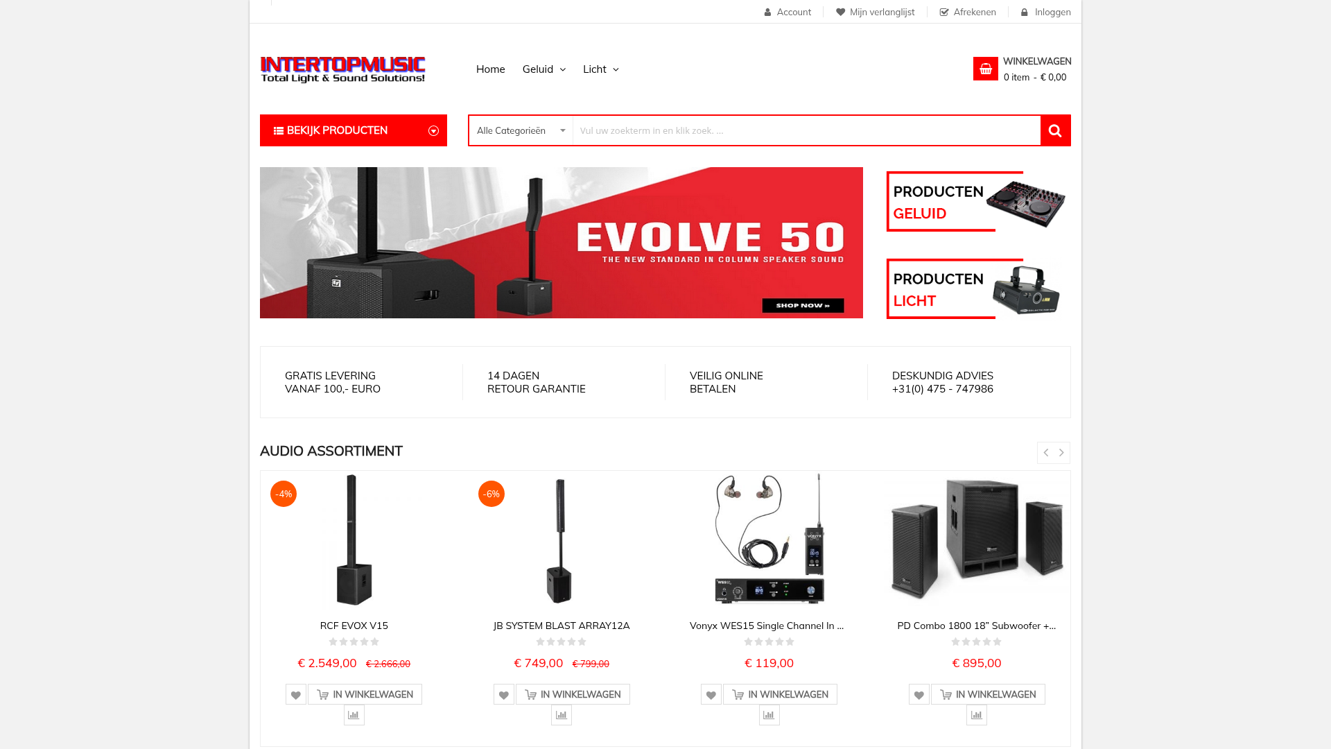Screenshot van intertopmusic-webshop.nl
