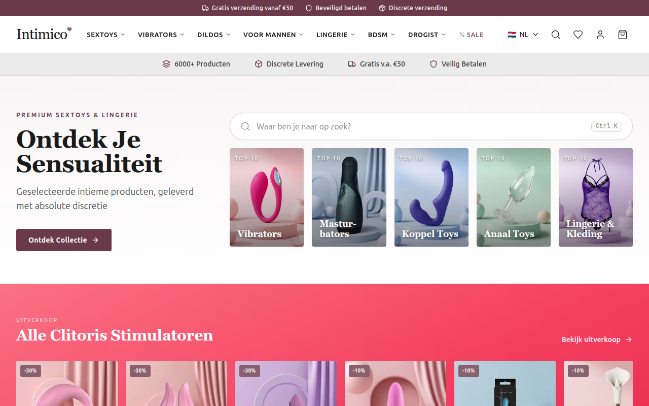 Screenshot van intimico.nl