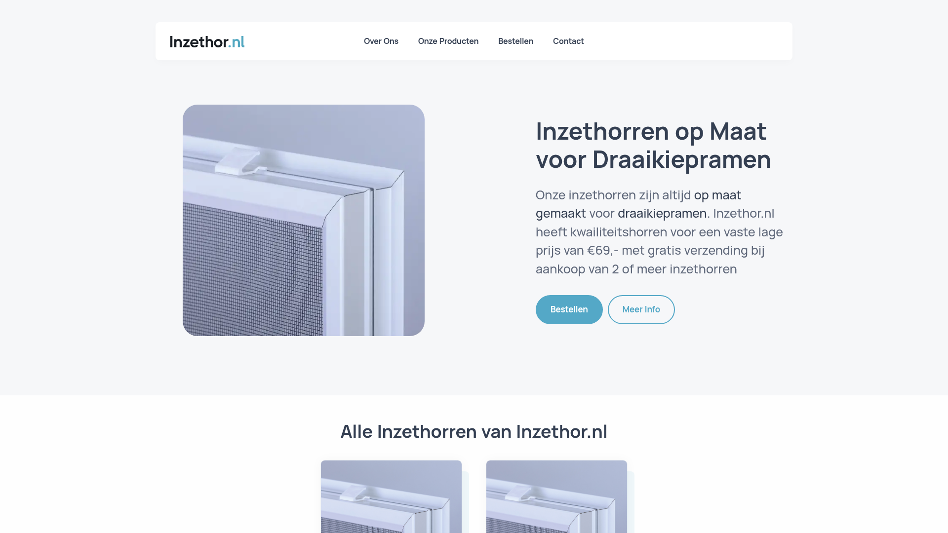 Screenshot van inzethor.nl