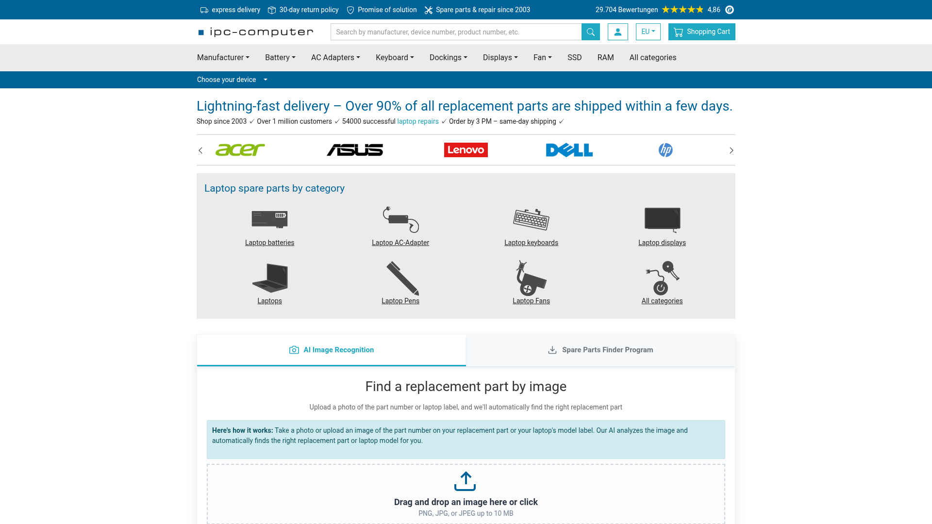 Screenshot van ipc-computer.eu
