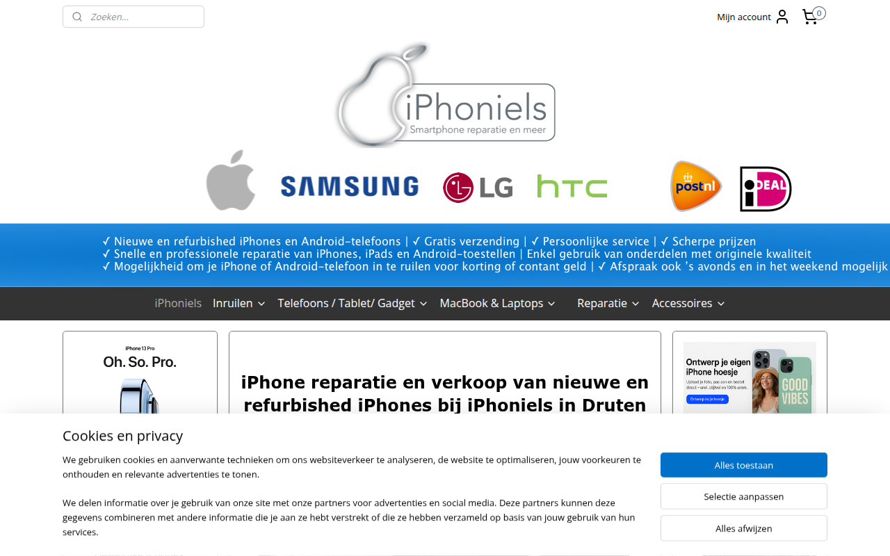 Screenshot van iphoniels.nl