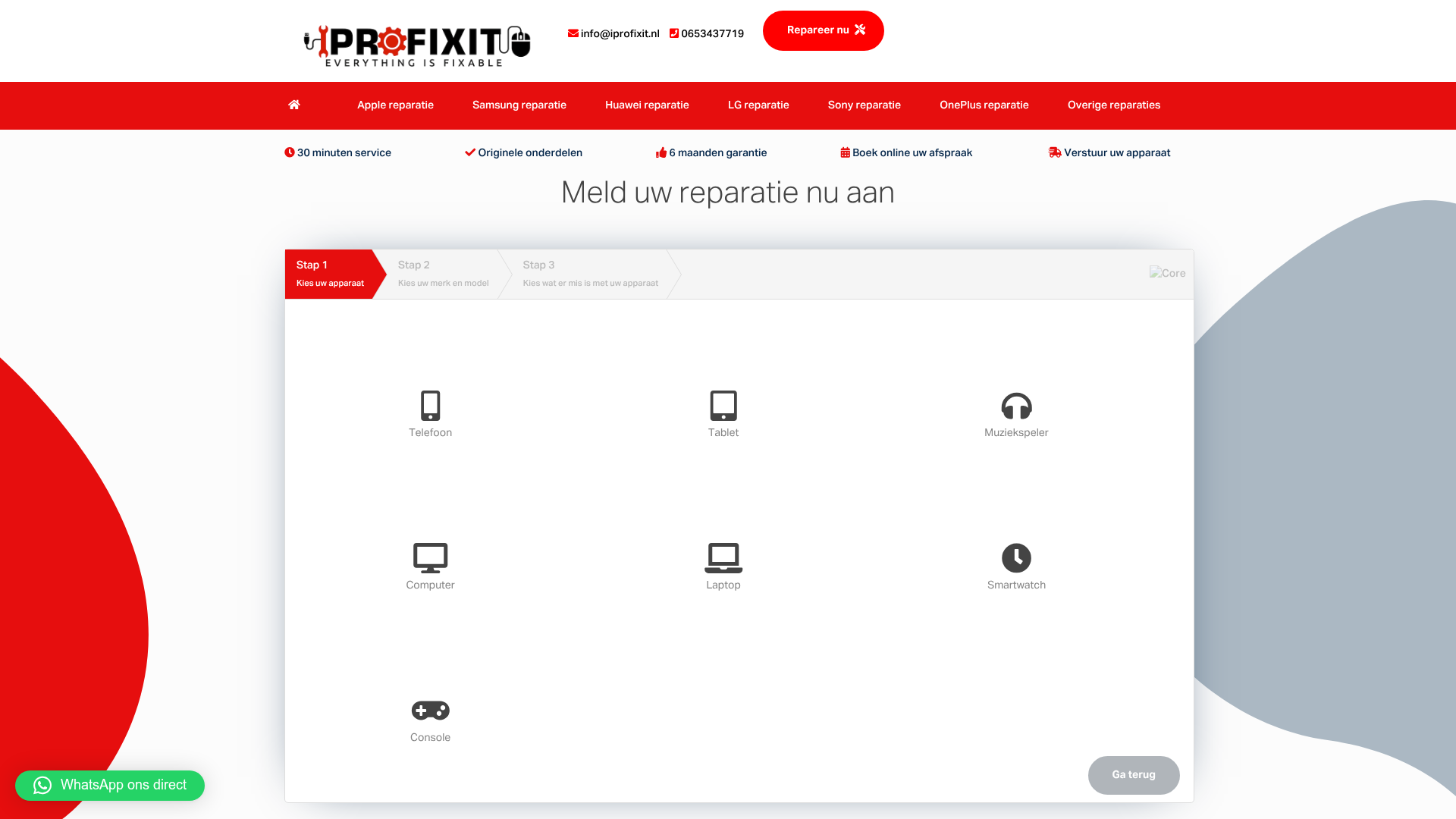 Screenshot van iprofixit.nl
