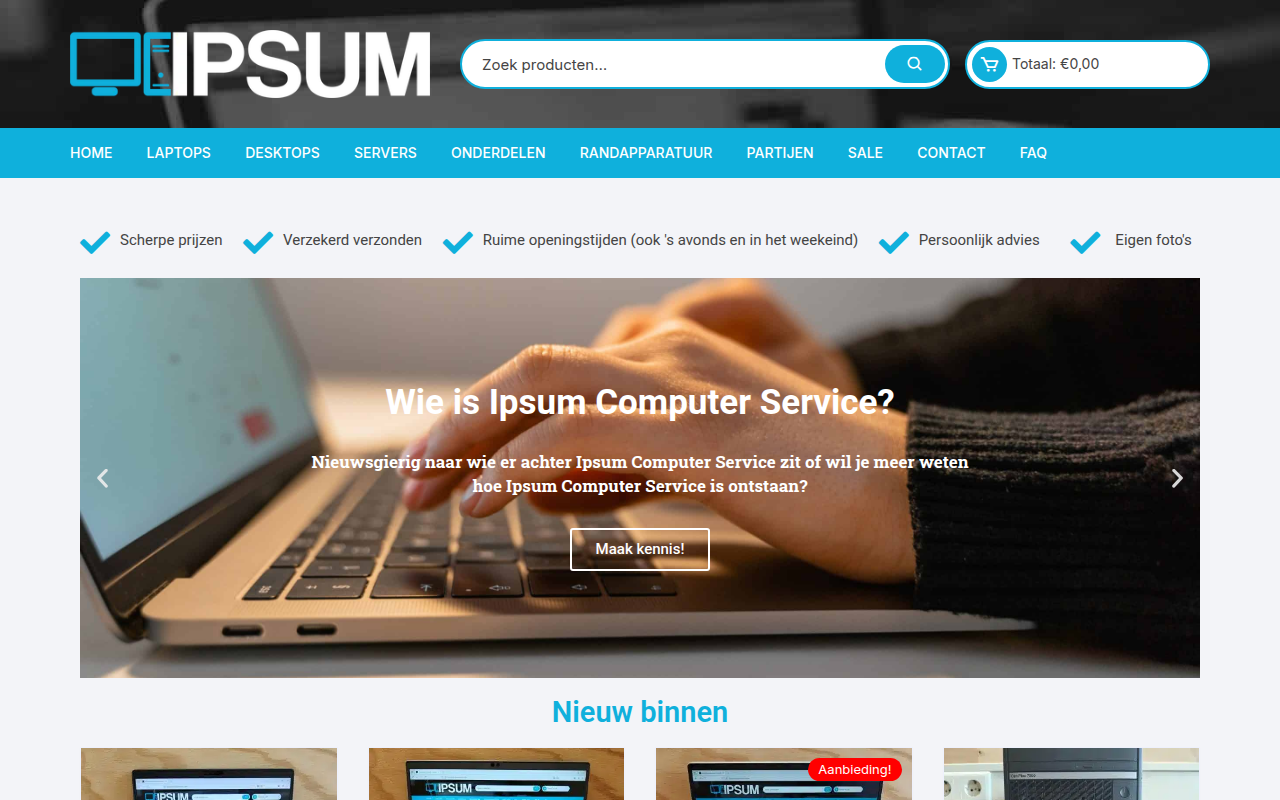 Screenshot van ipsumcomputerservice.com