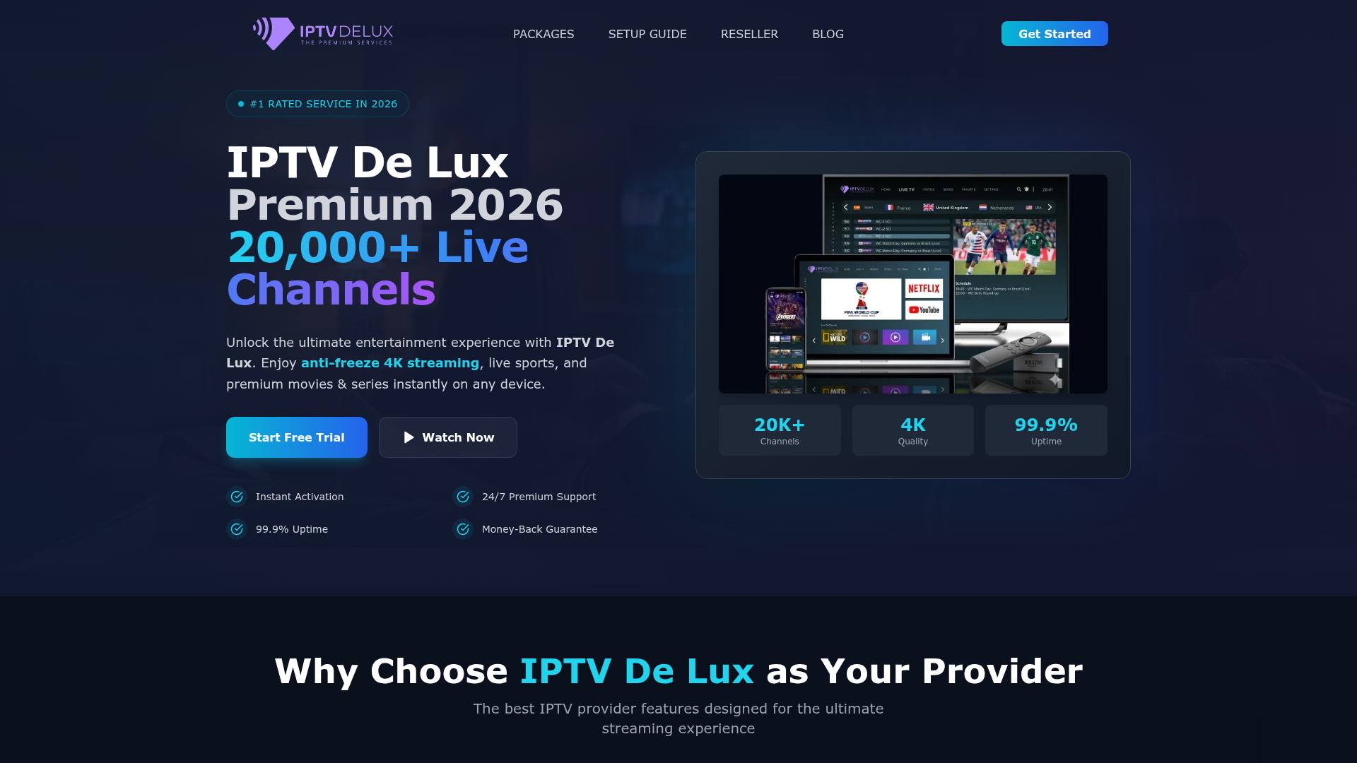 Screenshot van iptvdelux.com