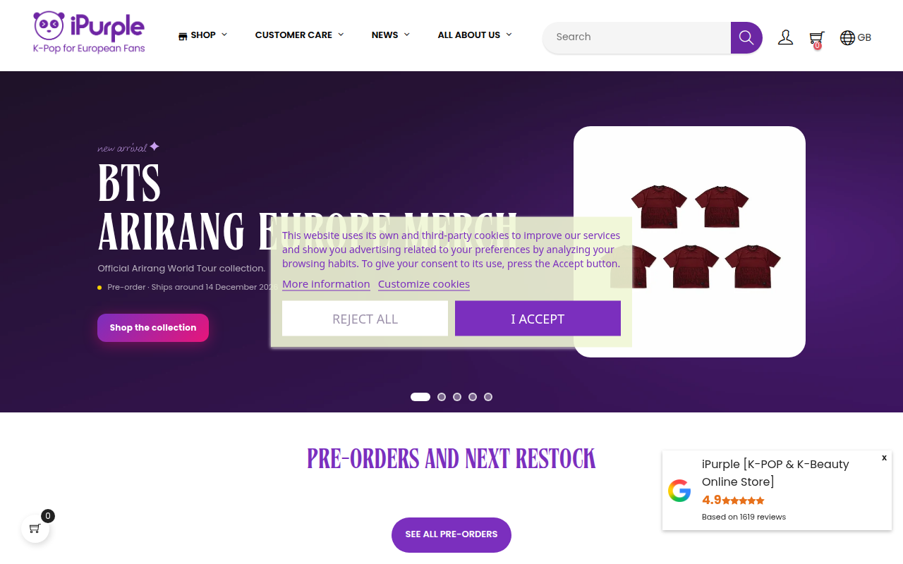 Screenshot van ipurple.eu
