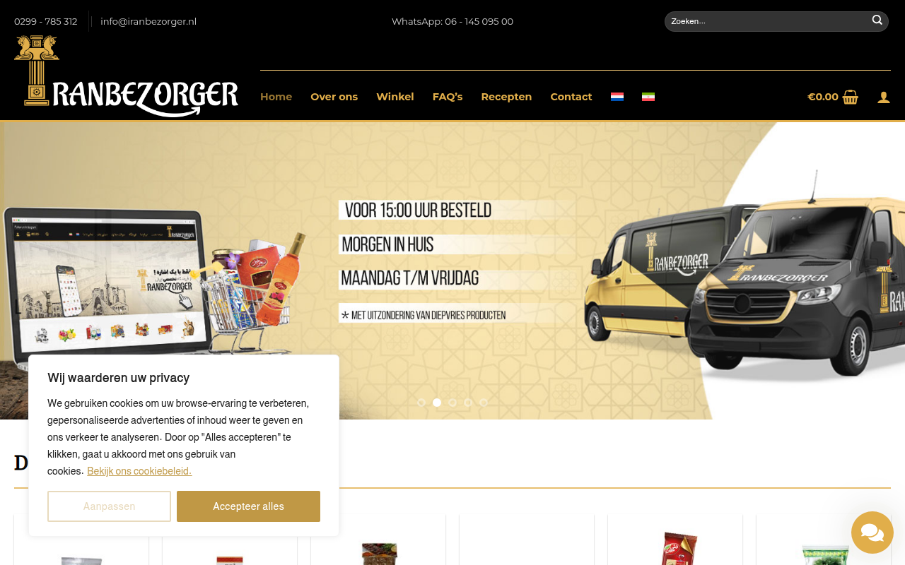 Screenshot van iranbezorger.nl