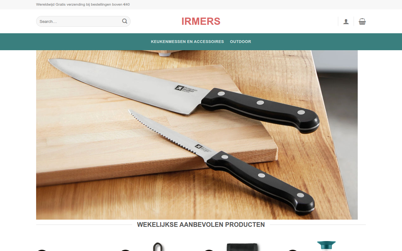 Screenshot van irmers.shop