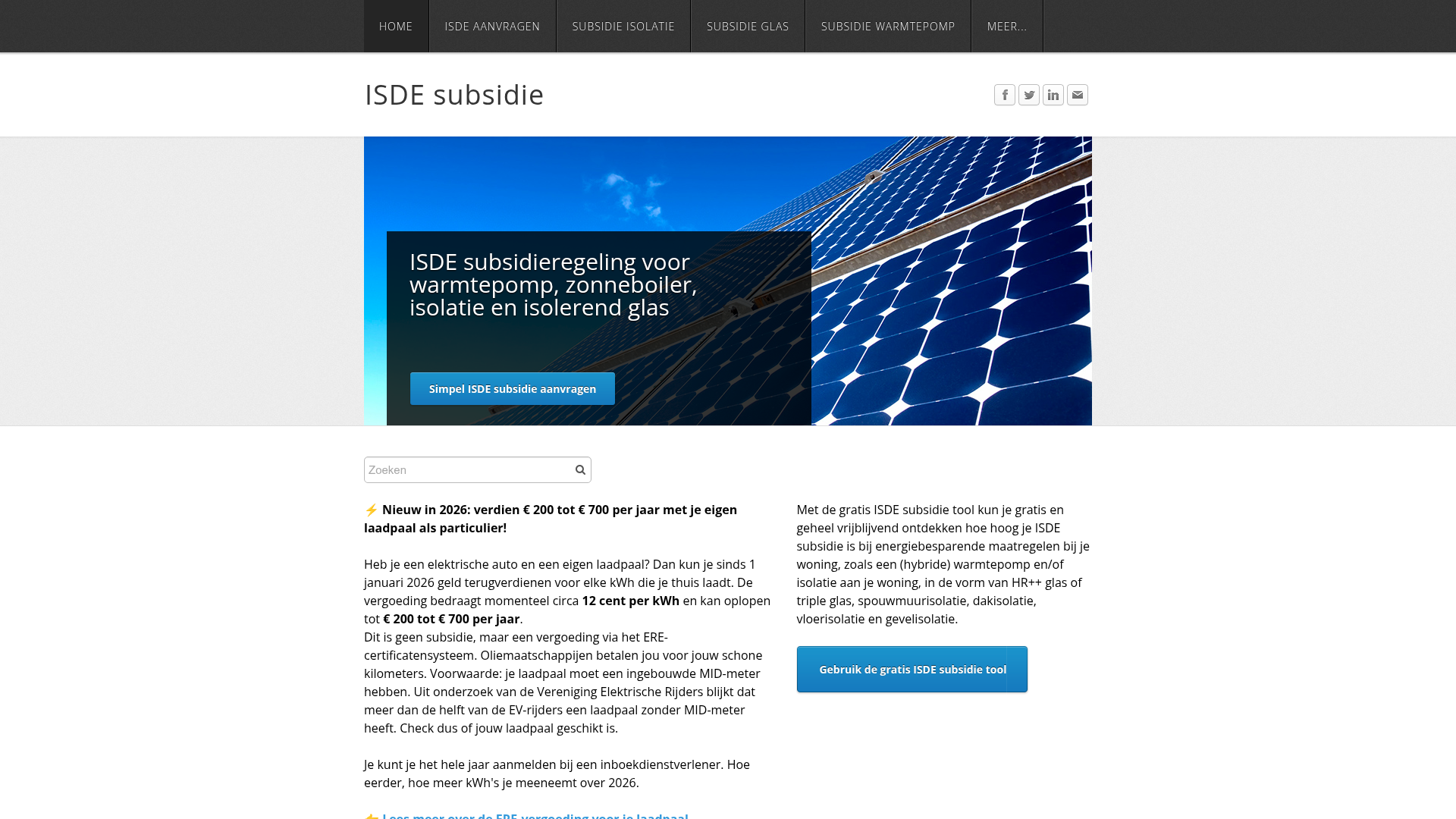 Screenshot van isde.nl