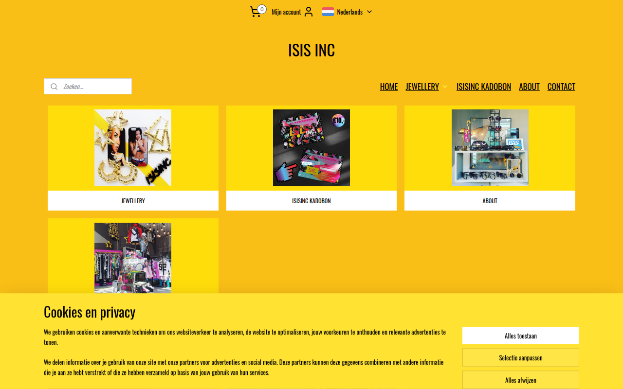 Screenshot van isisinc-online.com