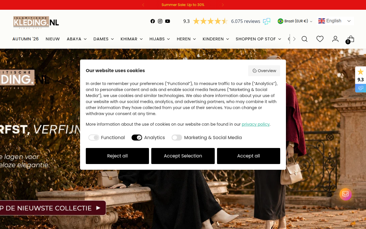 Screenshot van islamitischekleding.nl