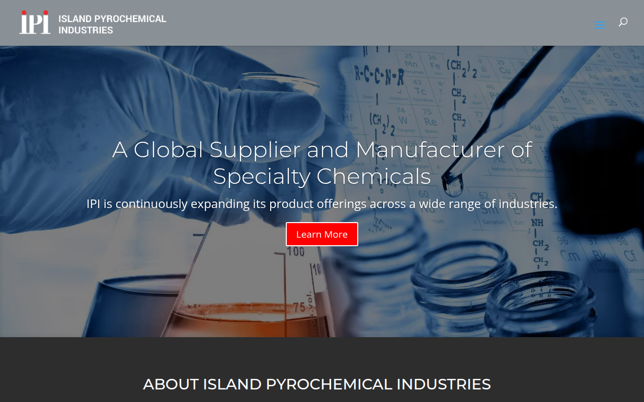 Screenshot van islandpyrochemical.com