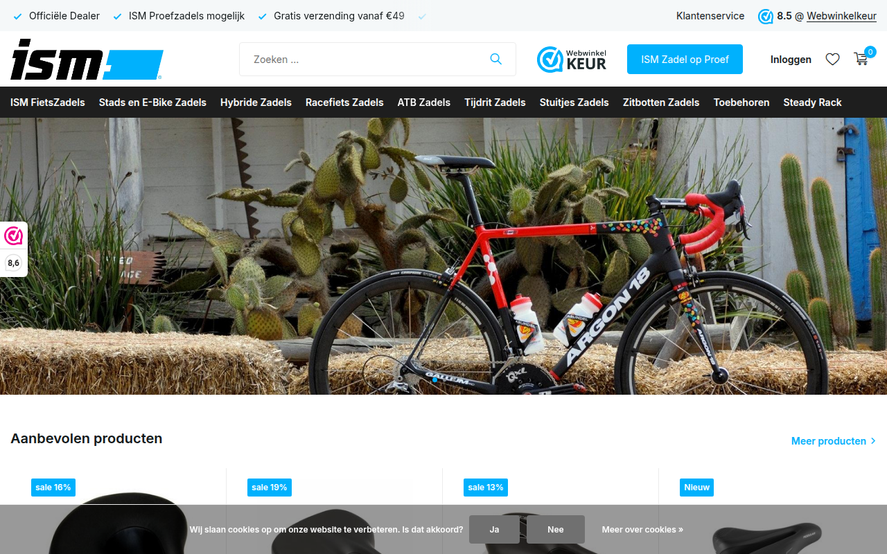 Screenshot van ismseat.nl