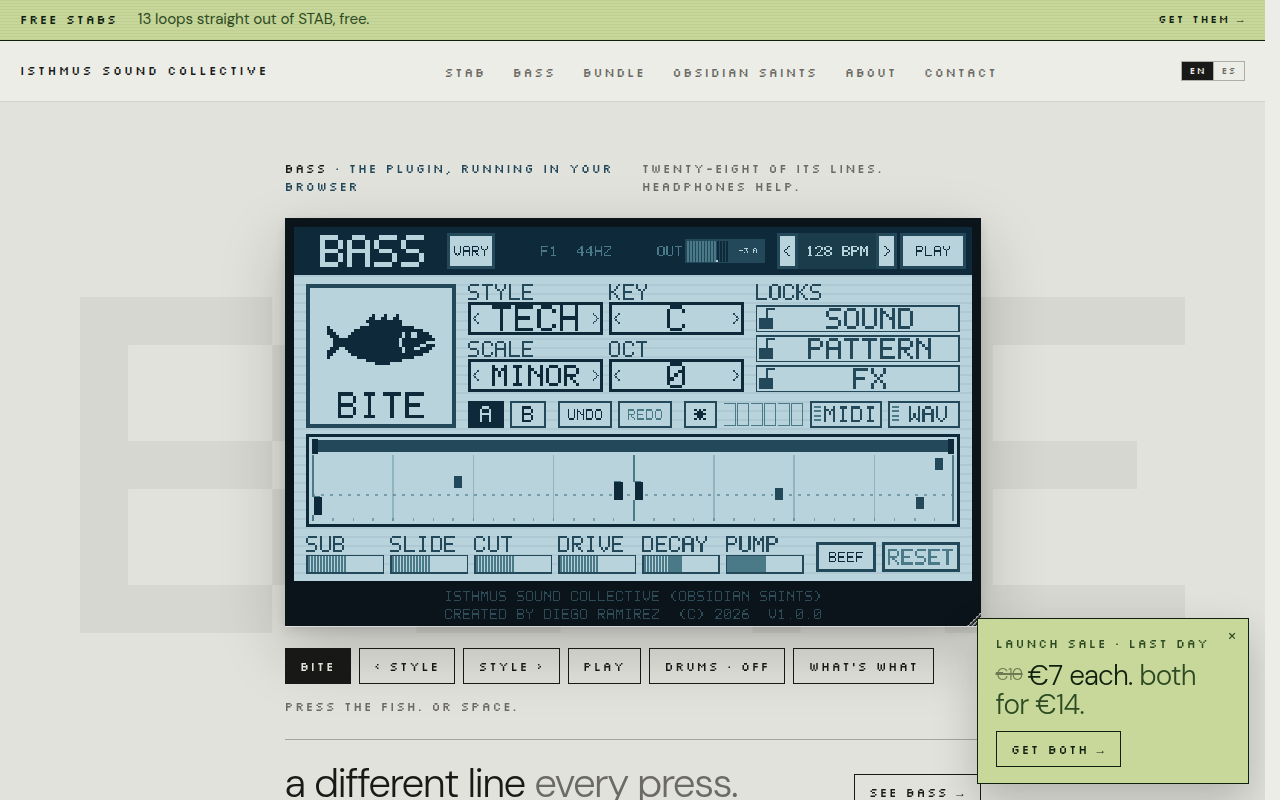 Screenshot van isthmussoundcollective.com