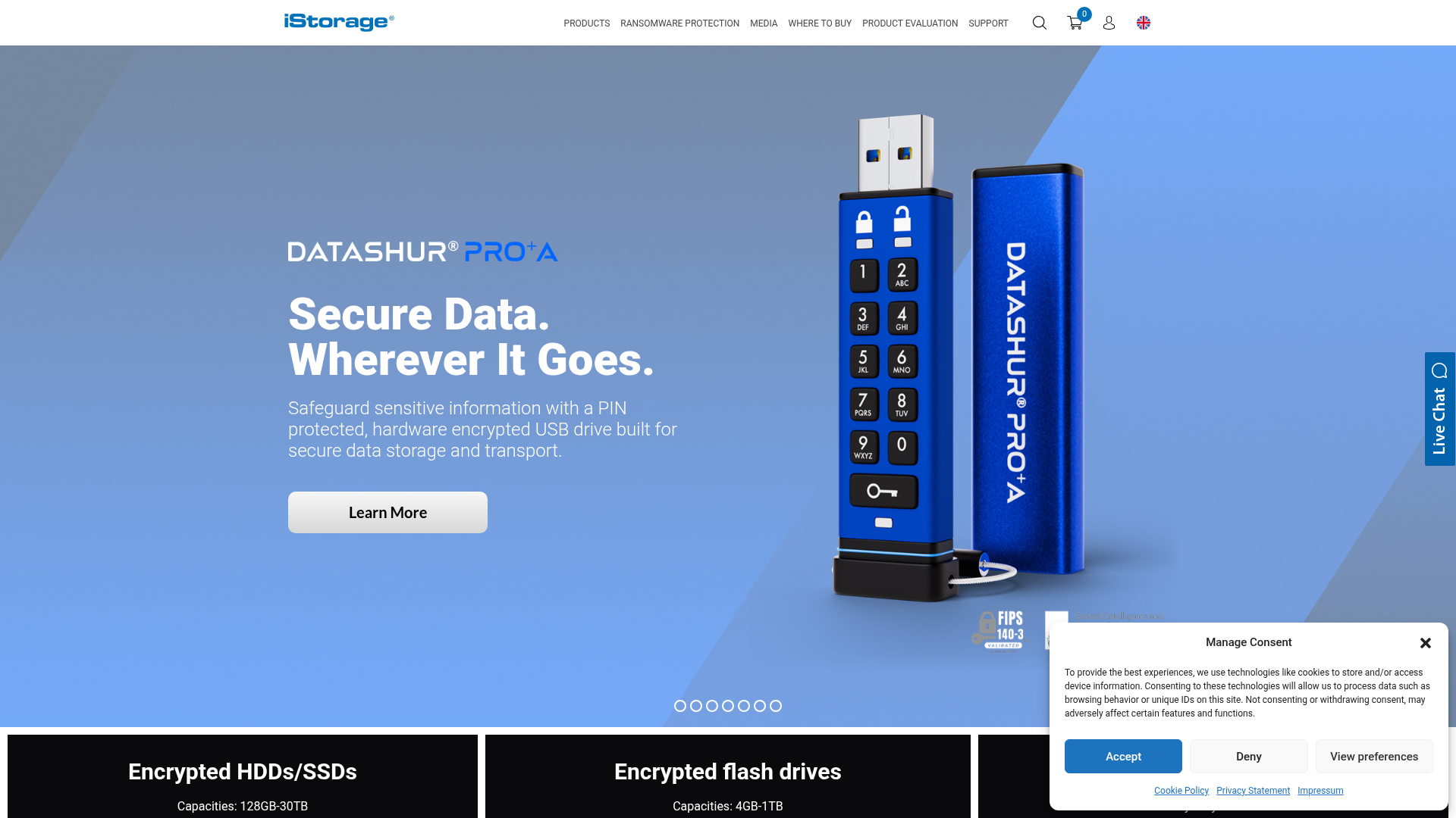 Screenshot van istorage-uk.com
