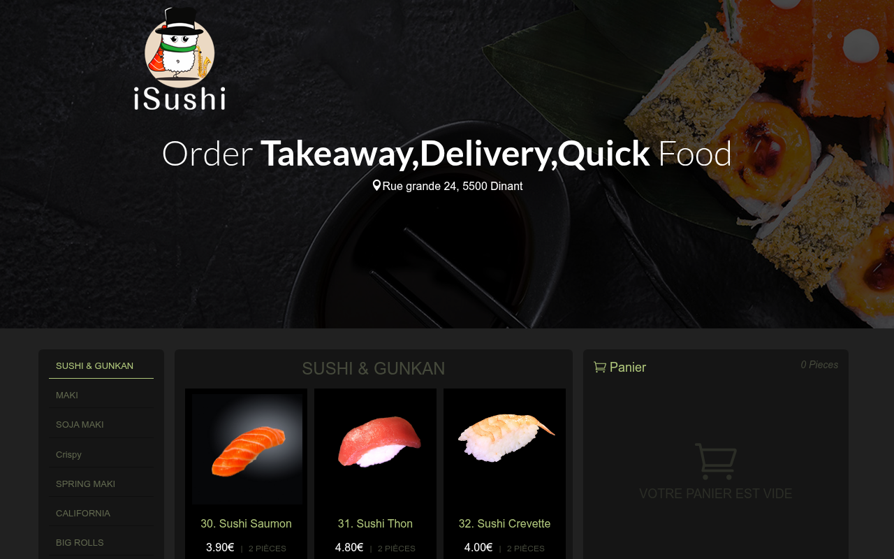 Screenshot van isushi.be