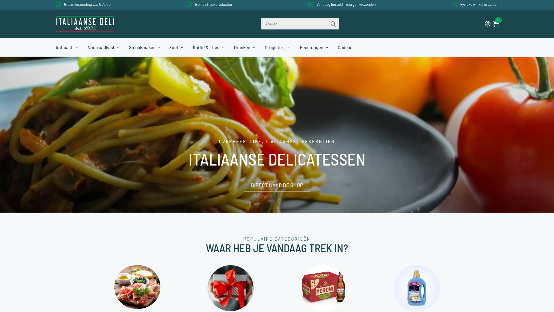 Screenshot van italiaansedelicatessen.com