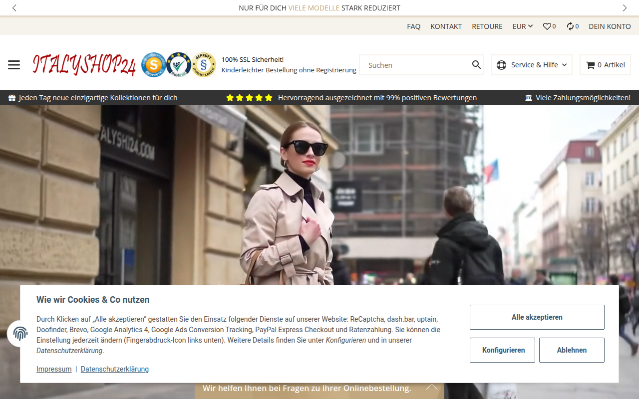 Screenshot van italyshop24.com
