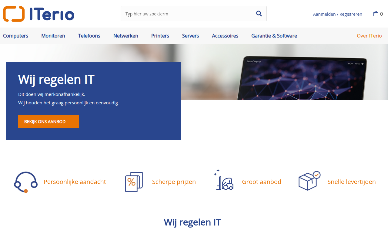 Screenshot van iterio.nl