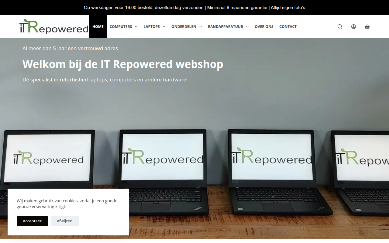 Screenshot van itrepowered.nl