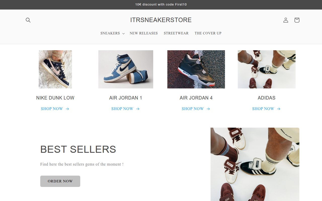 Screenshot van itrsneakerstore.com