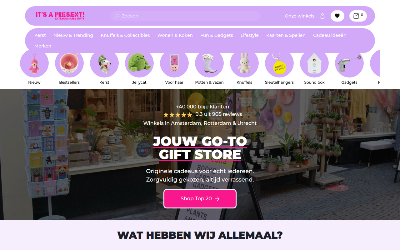 Screenshot van itsapresent.nl