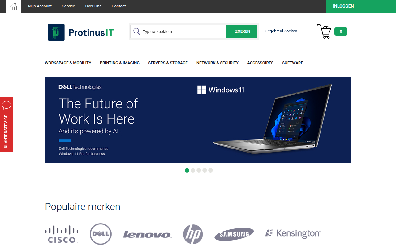 Screenshot van itshop.nl