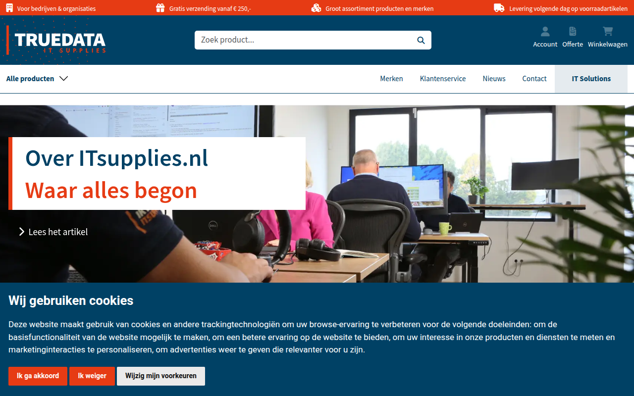 Screenshot van itsupplies.nl