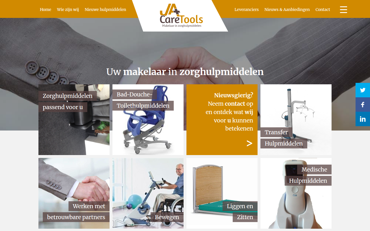 Screenshot van ja-caretools.nl