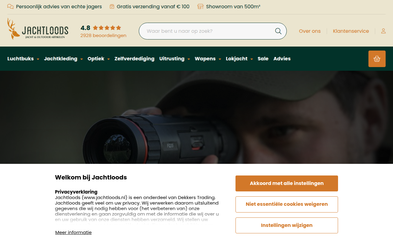Screenshot van jachtloods.nl