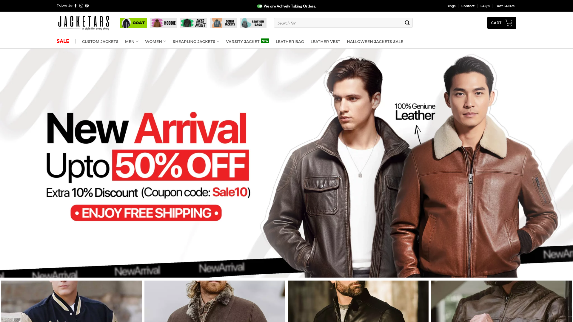Screenshot van jacketars.com