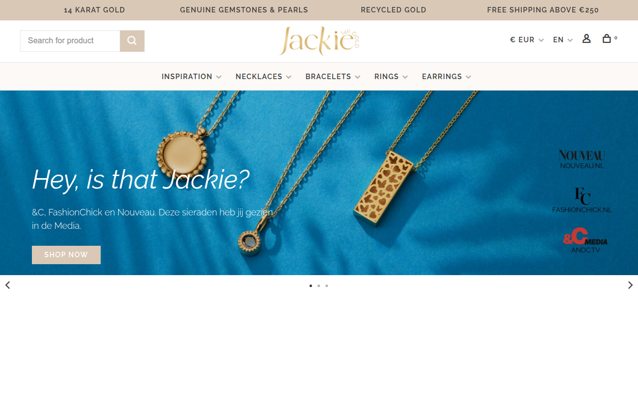 Screenshot van jackie-gold.com