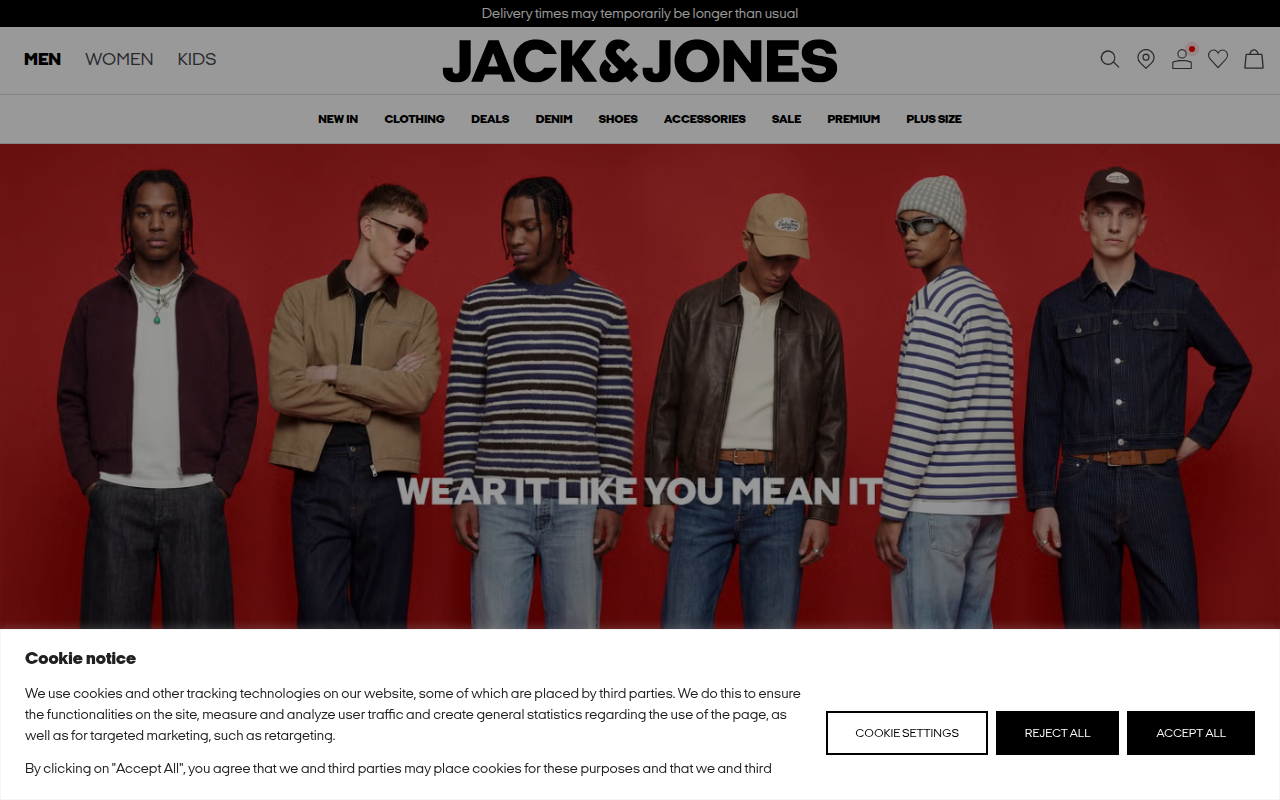 Screenshot van jackjones.com