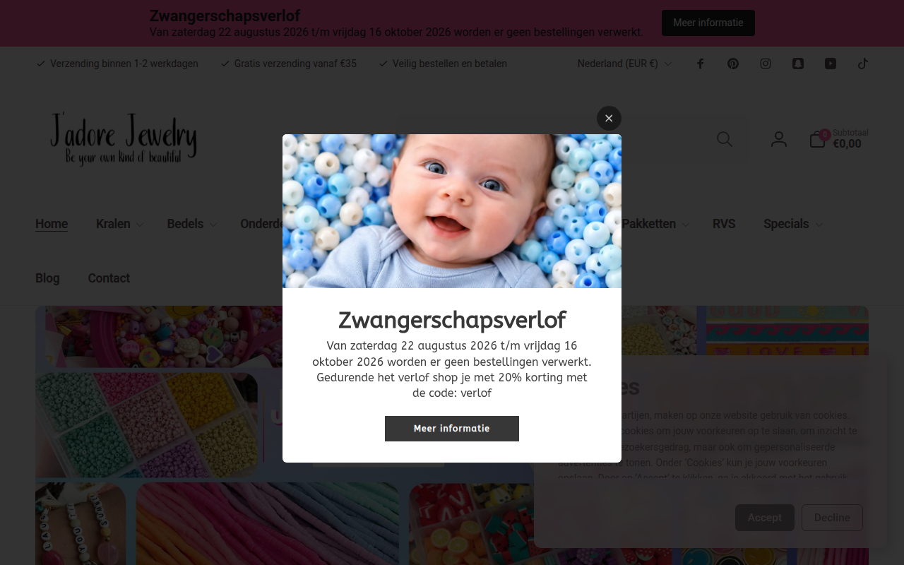 Screenshot van jadorejewelry.net