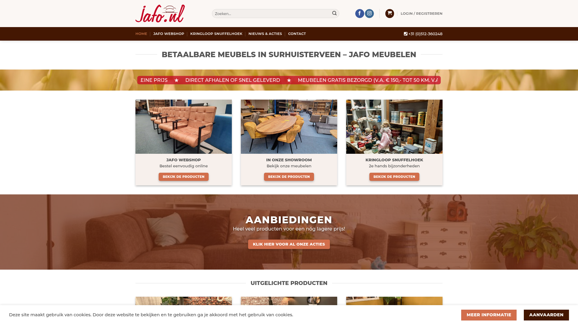 Screenshot van jafo.nl
