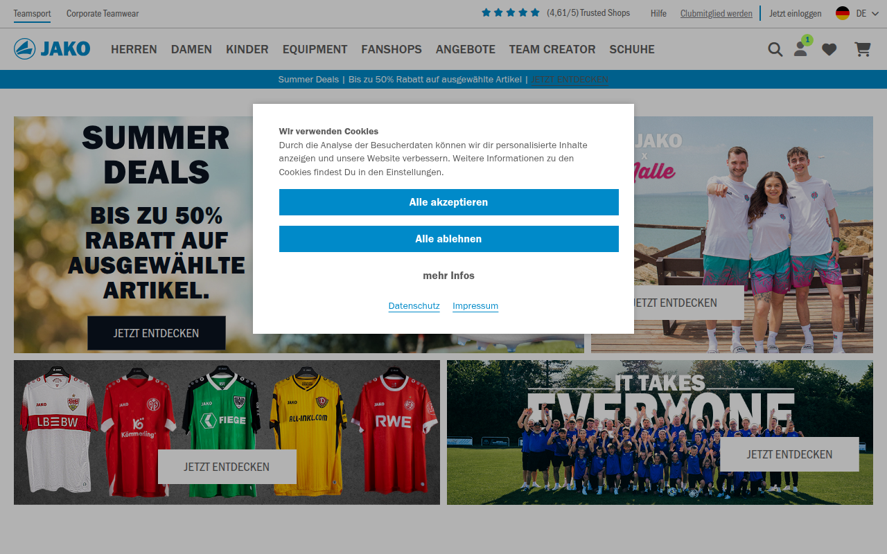 Screenshot van jako.com