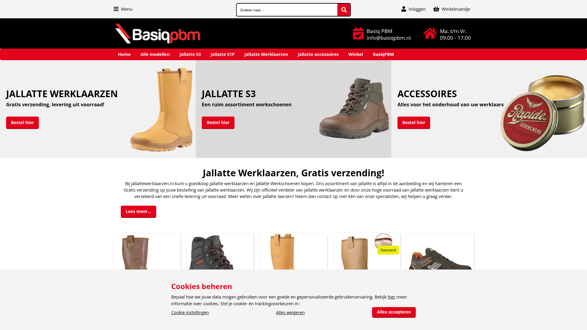 Screenshot van jallattewerklaarzen.nl