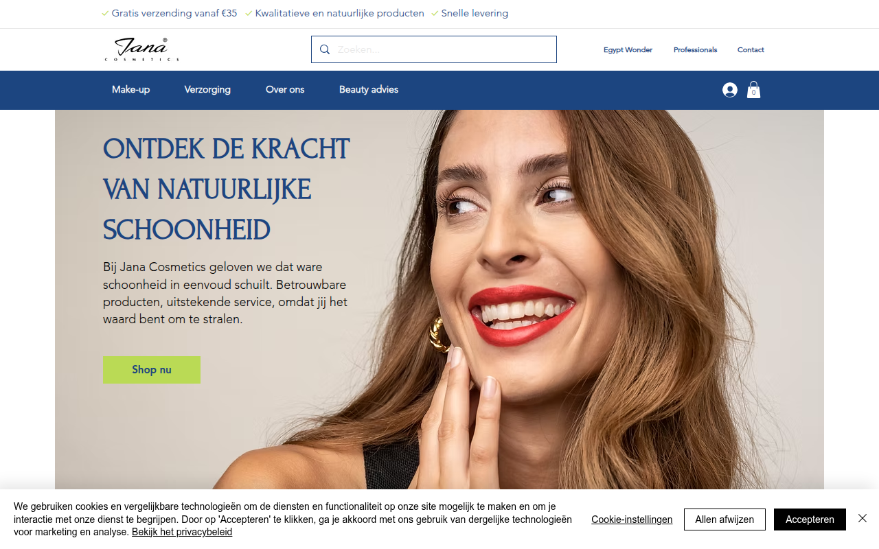Screenshot van jana.nl