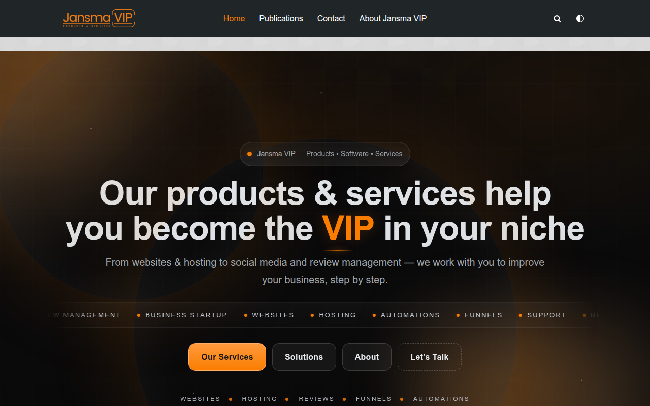 Screenshot van jansma.vip