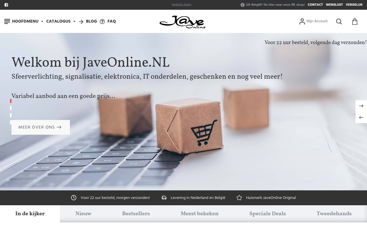 Screenshot van javeonline.nl