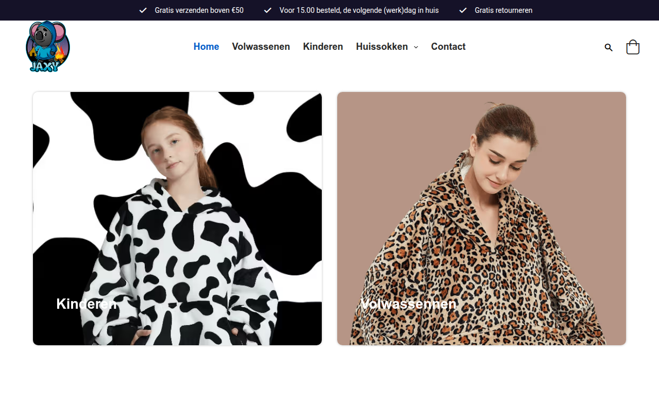 Screenshot van jaxyshop.nl