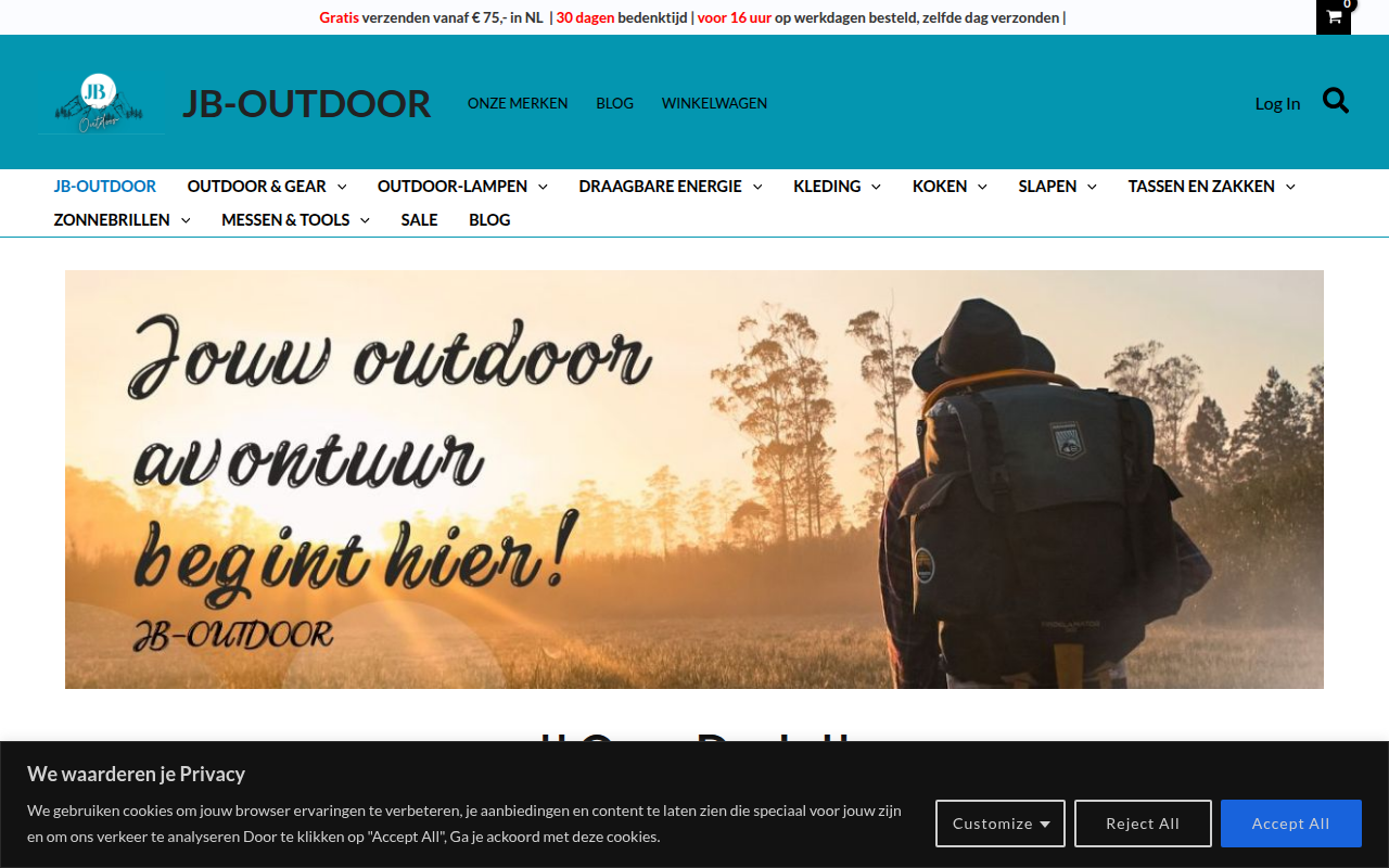 Screenshot van jb-outdoor.nl