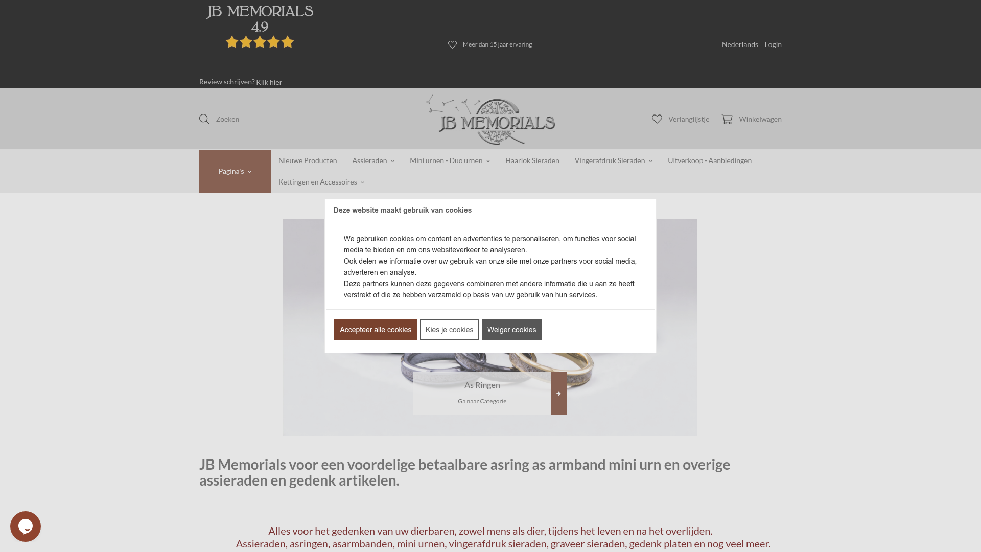 Screenshot van jbmemorials.nl